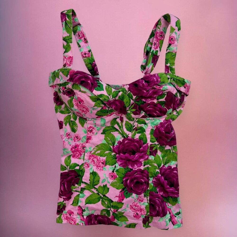 Deadly Dames Floral Bustier Top XS